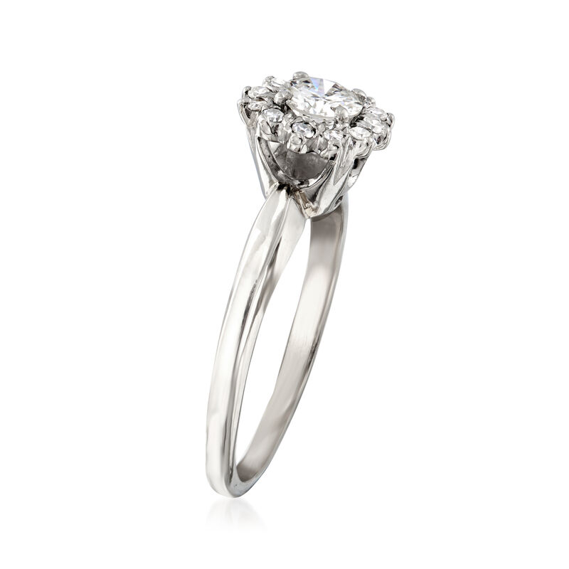 C. 1970 Vintage .60 ct. t.w. Diamond Engagement Ring in 14kt White Gold. Size 6.5 image number 2