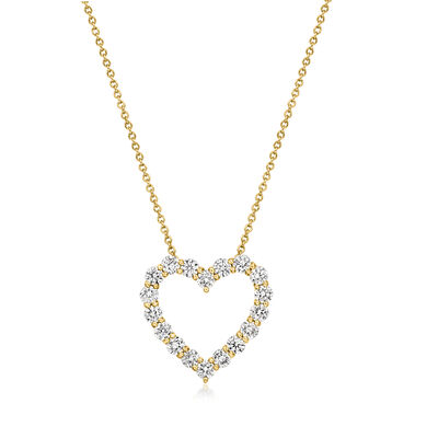 1.00 ct. t.w. Lab-Grown Diamond Heart Pendant Necklace in 14kt Yellow Gold