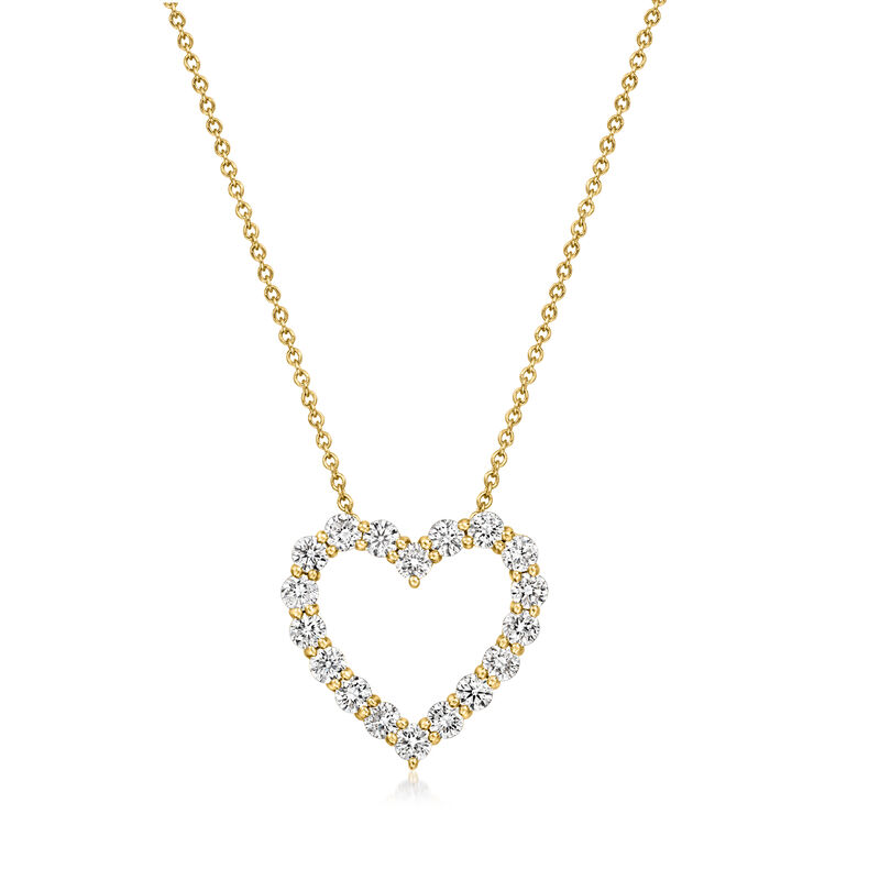 1.00 ct. t.w. Lab-Grown Diamond Heart Pendant Necklace in 14kt Yellow Gold image number 0