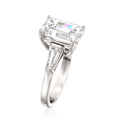 4.80 ct. t.w. Emerald-Cut and Baguette Lab-Grown Diamond Ring in 14kt White Gold