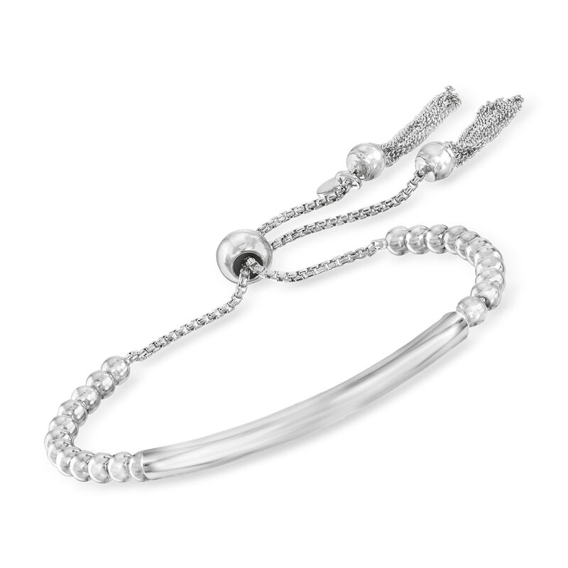Italian Sterling Silver Bead Bolo Bracelet image number 0