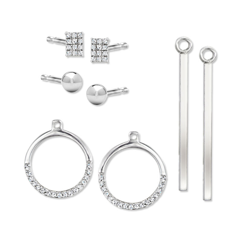 &quot;The Luxe&quot; 8-pc. Earring Set with .20 ct. t.w. Diamonds in Sterling Silver image number 2