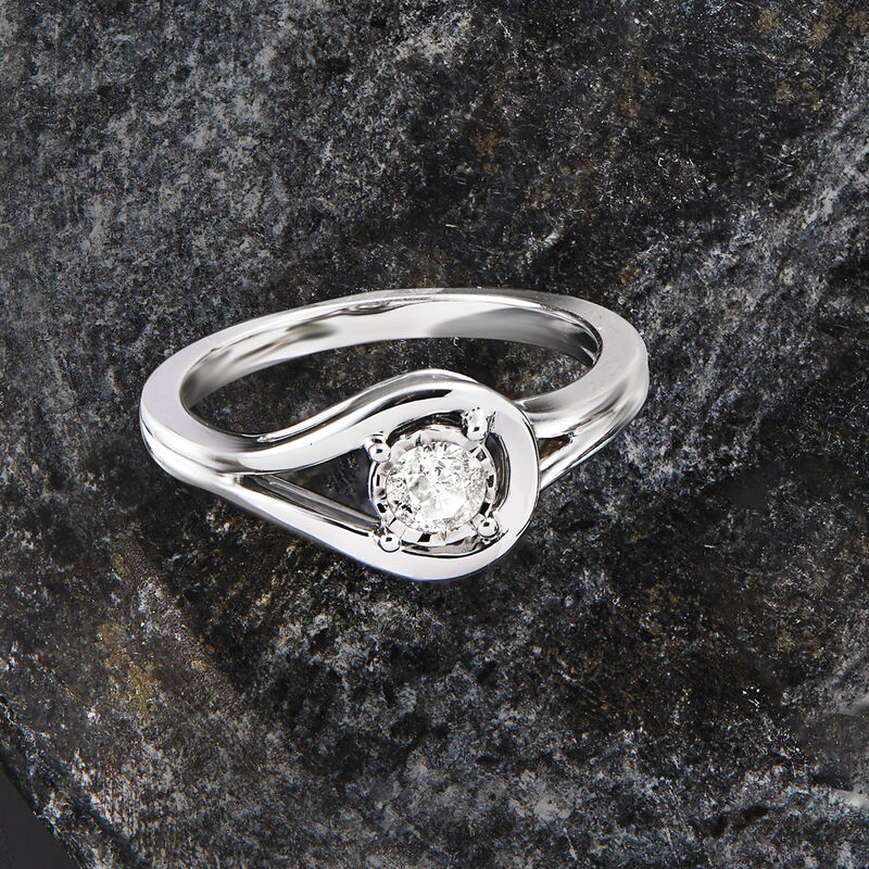 .25 Carat Diamond Loop Ring in Sterling Silver image number 3