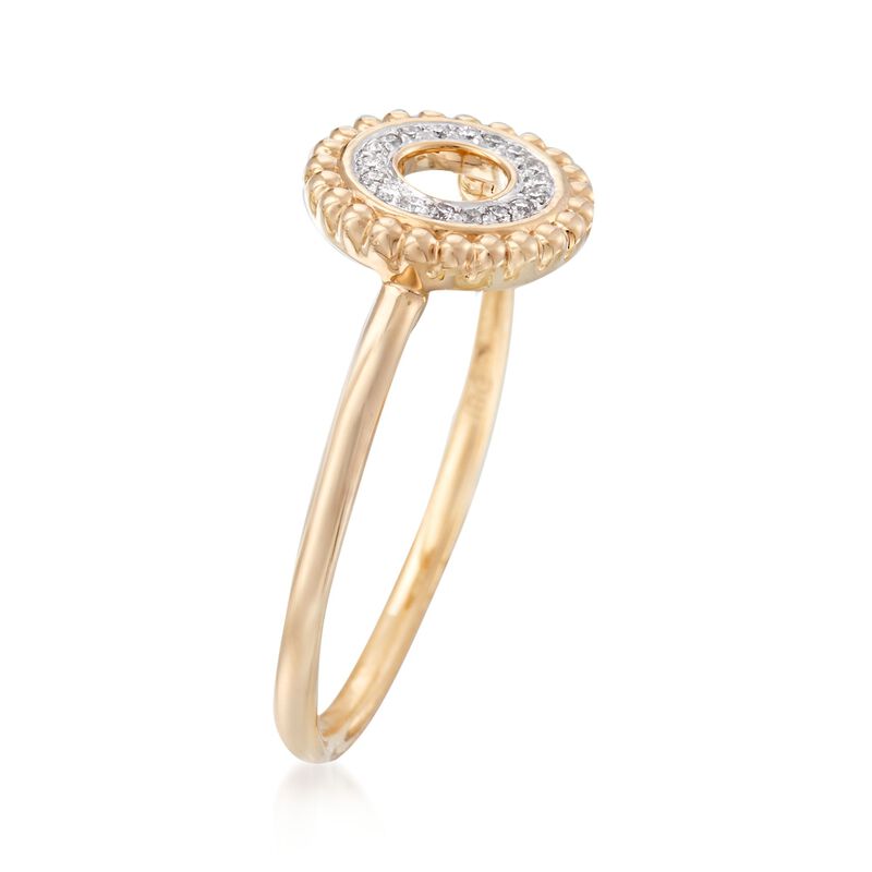 Diamond-Accented Open Circle Ring in 14kt Yellow Gold image number 2