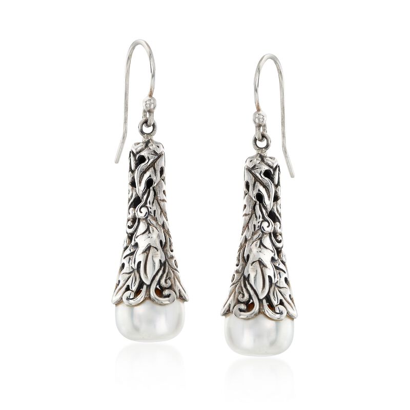 9.5-10mm Cultured Pearl Drop Earring in Sterling Silver image number 0