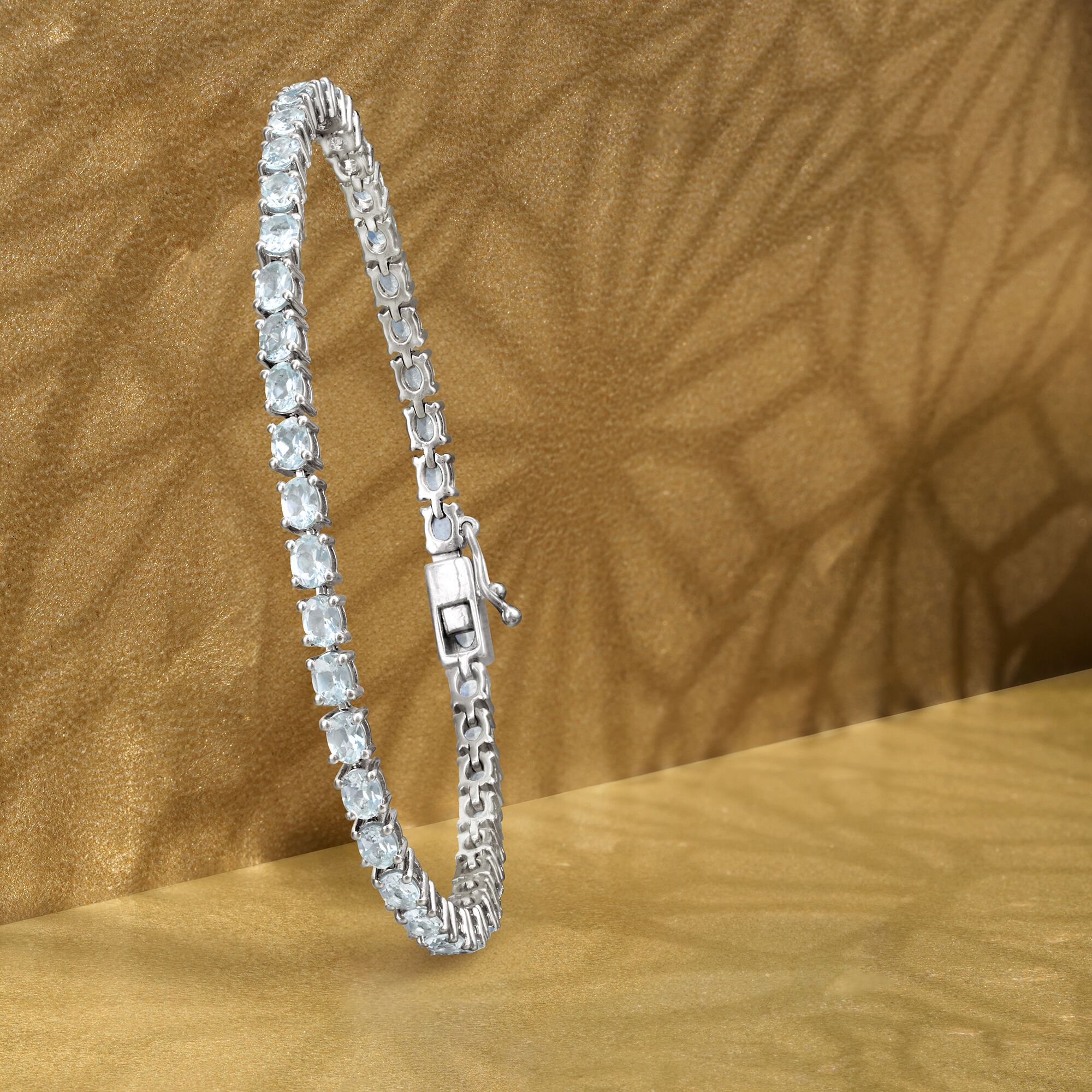 7.00 ct. t.w. Aquamarine Tennis Bracelet in Sterling Silver