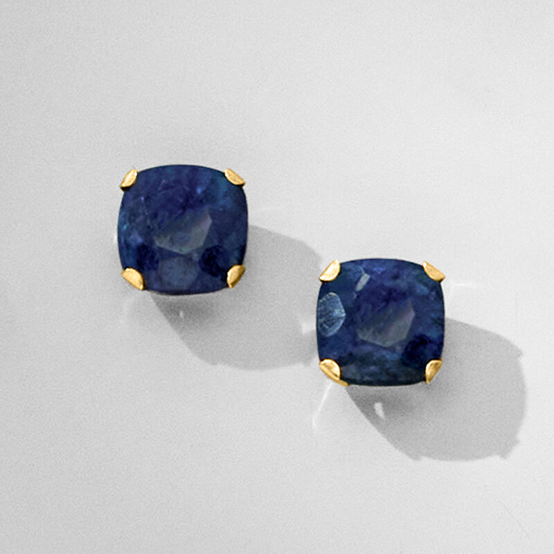5.50 ct. t.w. Sapphire Martini Stud Earrings in 14kt Yellow Gold image number 3