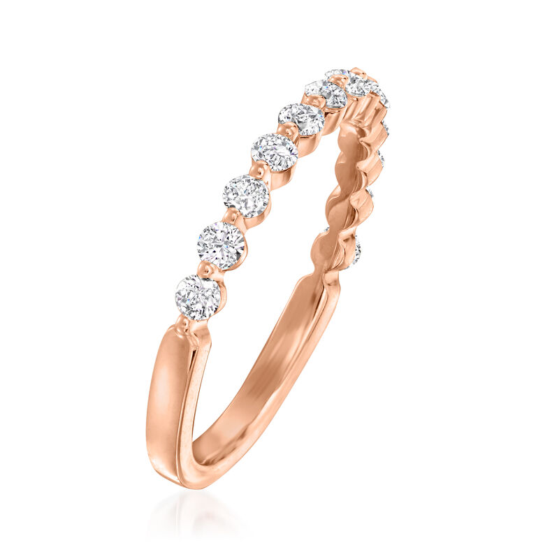 Henri Daussi .50 ct. t.w. Diamond Wedding Band in 18kt Rose Gold image number 2