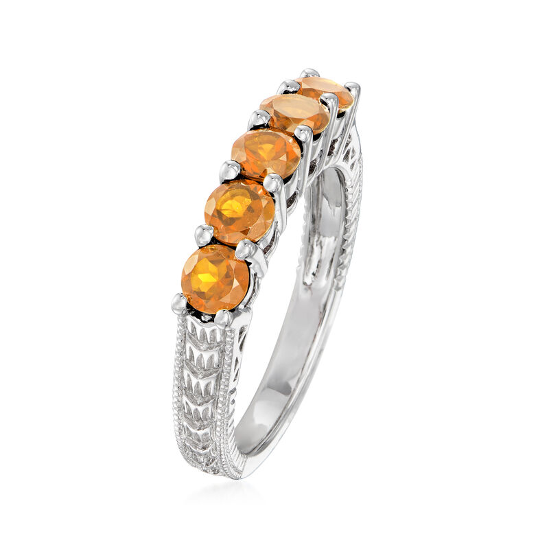 1.20 ct. t.w. Orange Citrine Five-Stone Ring in Sterling Silver image number 2