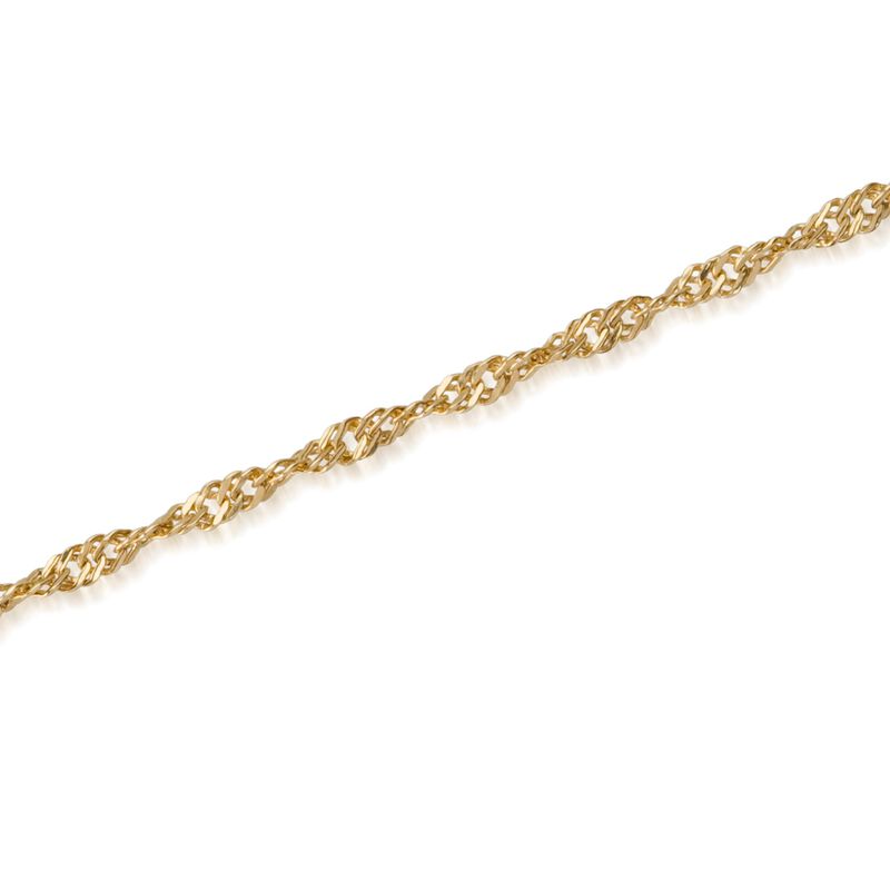 Italian 1.5mm 18kt Yellow Gold Singapore Chain Necklace image number 2