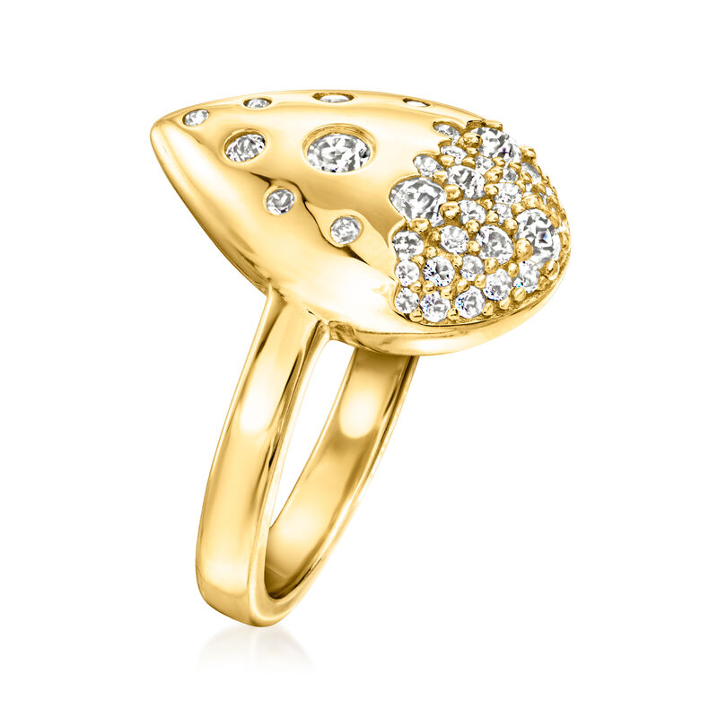 .50 ct. t.w. Scattered White Topaz Teardrop Ring in 18kt Gold Over Sterling image number 2
