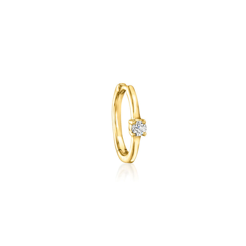 Lab-Grown Diamond Clicker Hoop Earrings in 14kt Yellow Gold image number 0