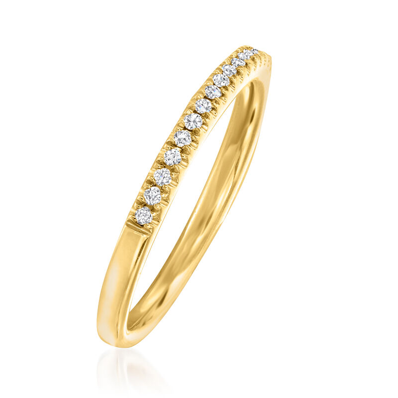 Henri Daussi .15 ct. t.w. Pave Diamond Wedding Band in 14kt Yellow Gold image number 2
