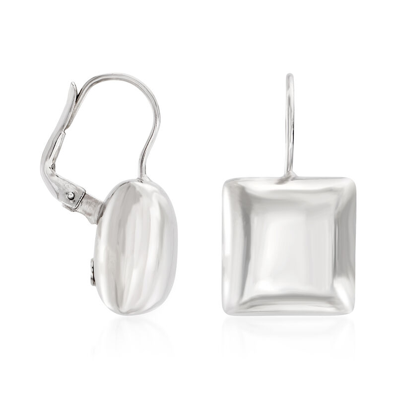 Italian Sterling Silver Square Drop Earrings image number 2