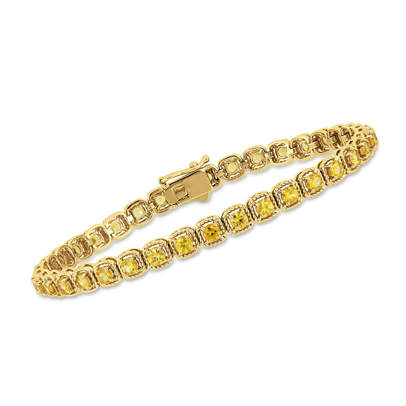 3.50 ct. t.w. Yellow Sapphire Bracelet in 14kt Yellow Gold. 7" image number 0