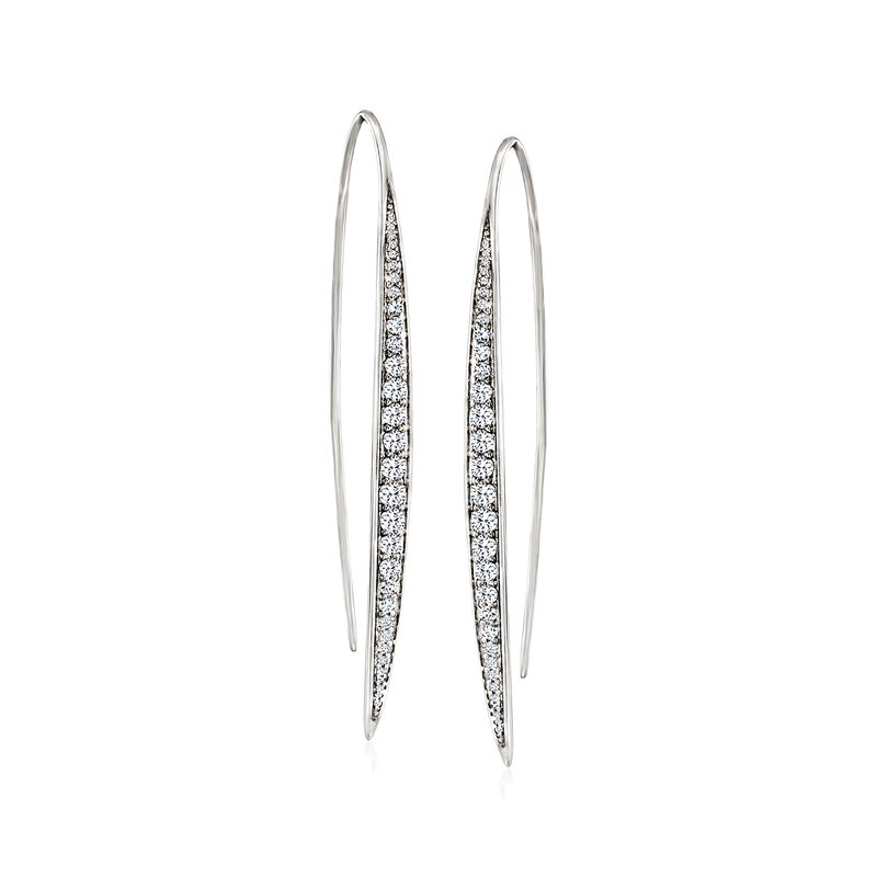 1.15 ct. t.w. Diamond Graduated Linear Drop Earrings in 14kt White Gold image number 0