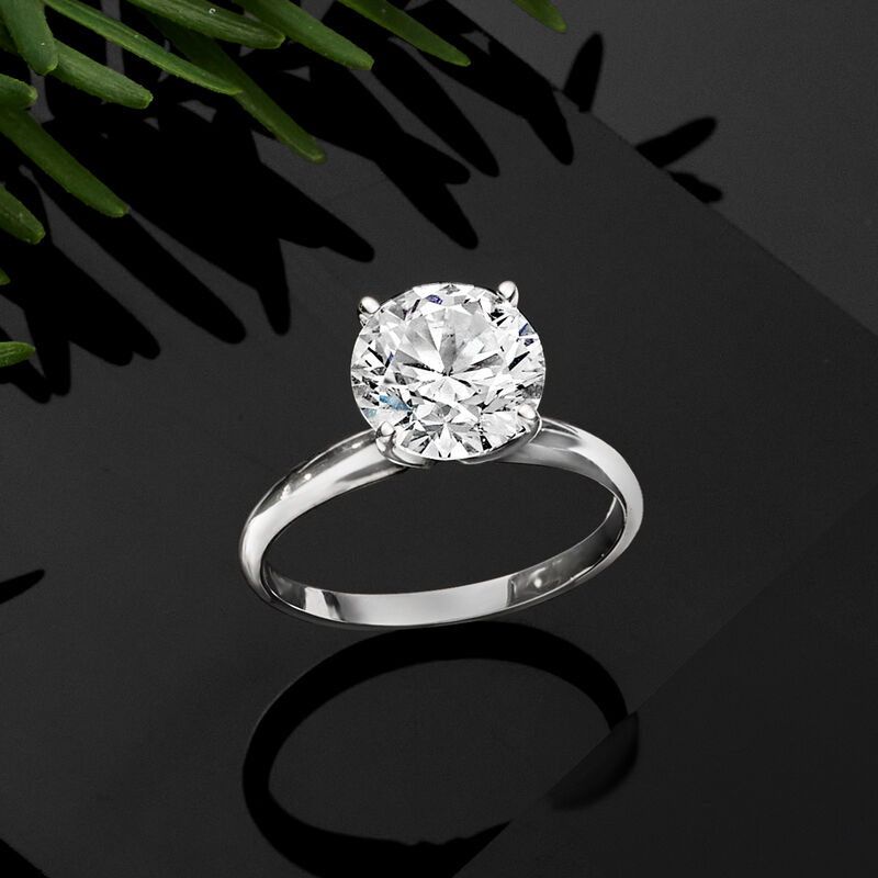 3.00 Carat Lab-Grown Diamond Solitaire Ring in 14kt Yellow Gold image number 4