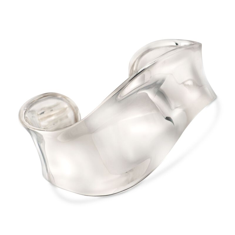Sterling Silver Free-Form Wave Cuff Bracelet image number 0
