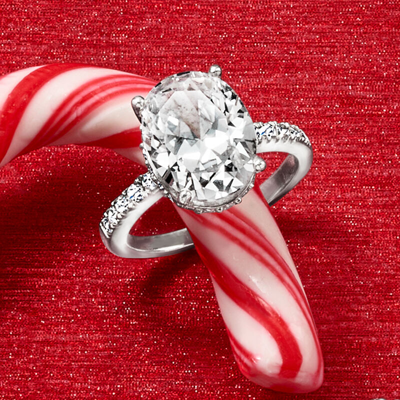 6.00 ct. t.w. CZ Ring in Sterling Silver image number 4