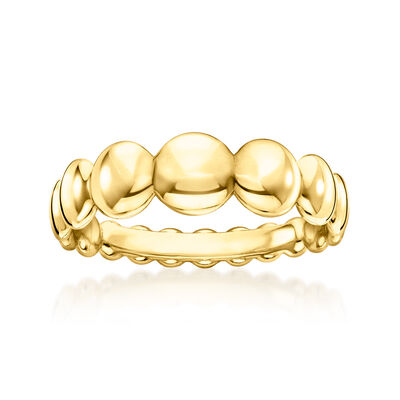 18kt Gold Vermeil Flat-Bead Ring