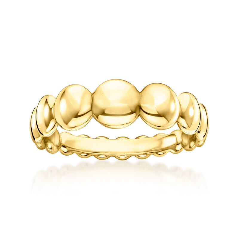 18kt Gold Vermeil Flat-Bead Ring image number 0