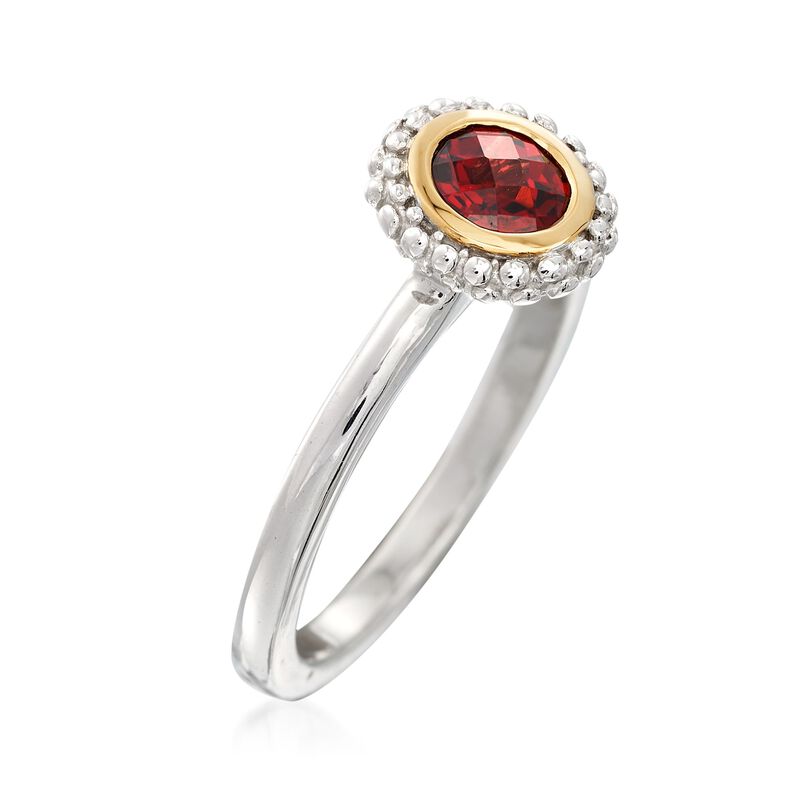 Phillip Gavriel &quot;Popcorn&quot; .50 Carat Garnet Ring in Sterling Silver and 18kt Gold image number 2