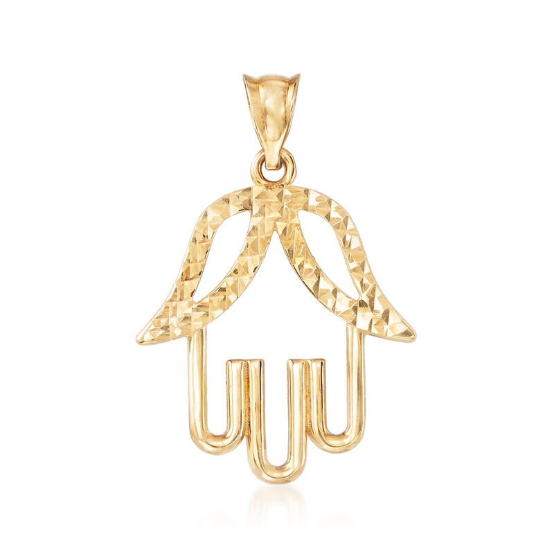 Hamsa Pendant in 22kt Yellow Gold image number 0