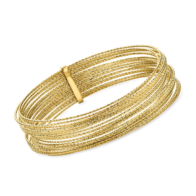 Italian 14kt Yellow Gold-Plated Multi-Strand Bangle Bracelet image number 0