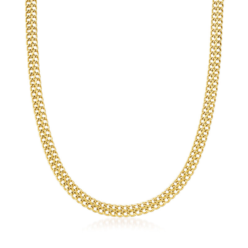 Italian 18kt Yellow Gold Infinity-Link Necklace. 18&quot; image number 1