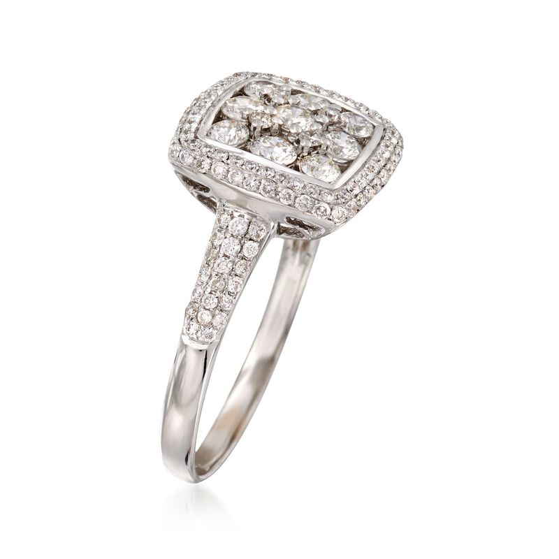 C. 2000 Vintage 1.23 ct. t.w. Diamond Cluster Ring in 18kt White Gold. Size 8.75 image number 2