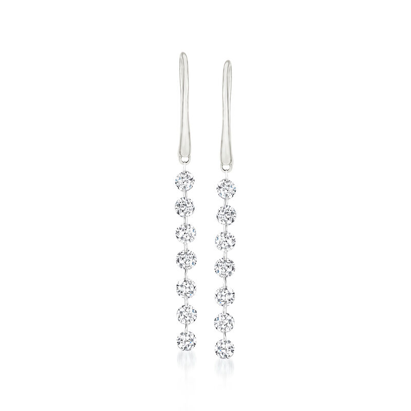 .77 ct. t.w. Diamond Linear Drop Earrings in 18kt White Gold image number 0