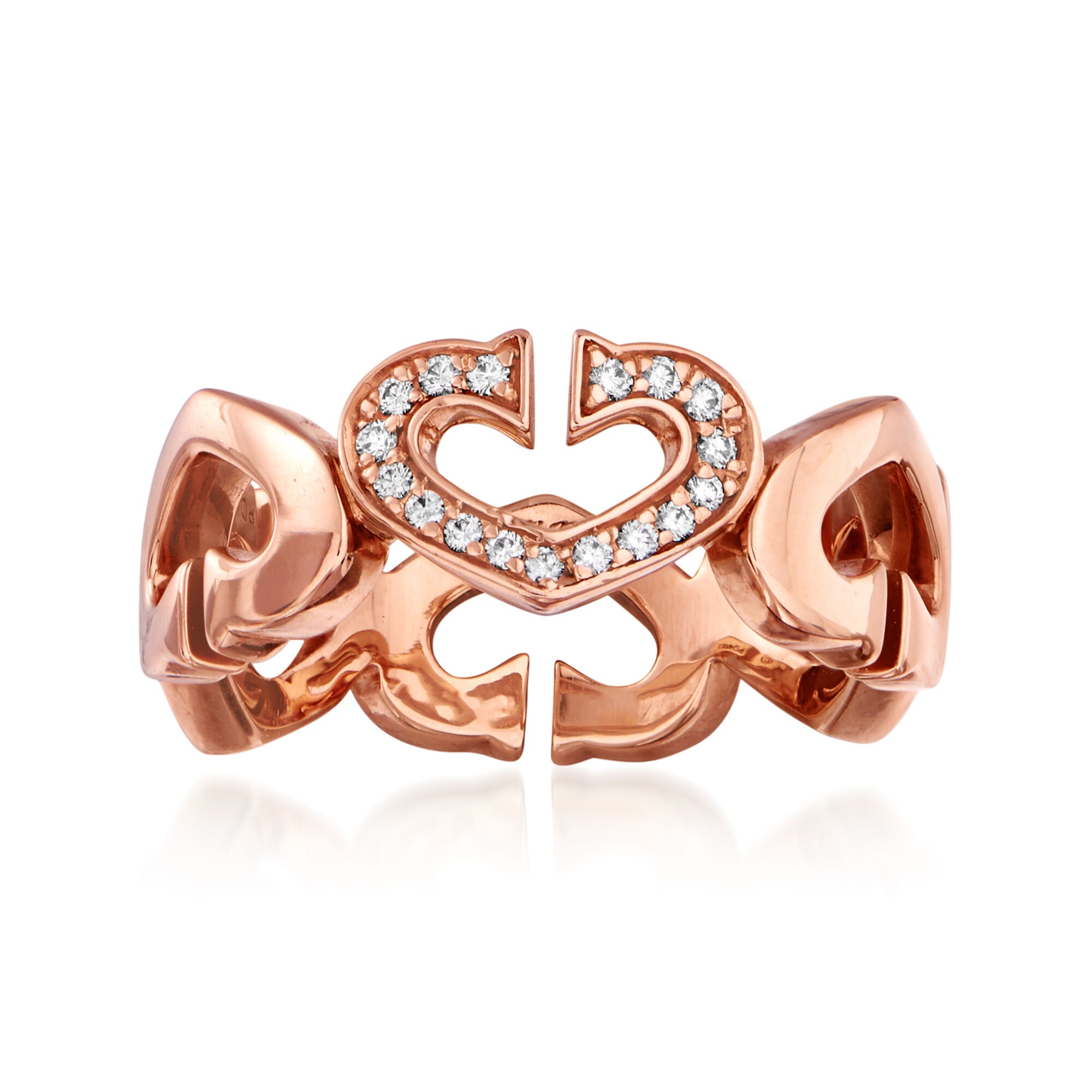 C. 1990 Vintage Cartier .12 ct. t.w. Diamond Heart Ring in 18kt