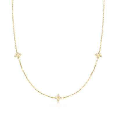 Roberto Coin "Diamonds by the Inch" .13 ct. t.w. Diamond Station Necklace in 18kt Yellow Gold