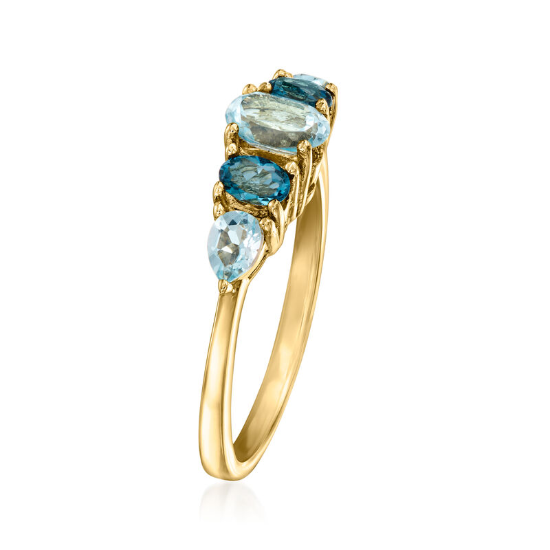 1.20 ct. t.w. Sky and London Blue Topaz Ring in 14kt Yellow Gold image number 2