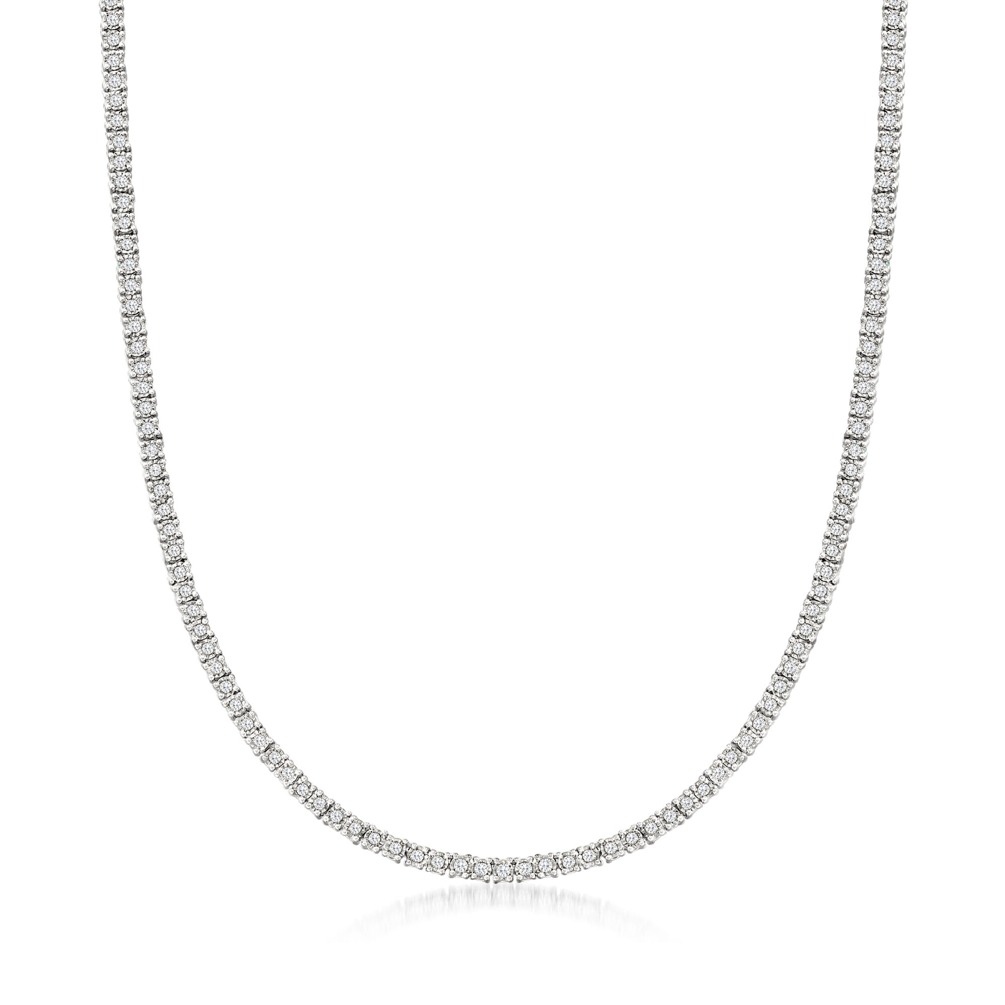 3.00 ct. t.w. Diamond Tennis Necklace in Sterling Silver