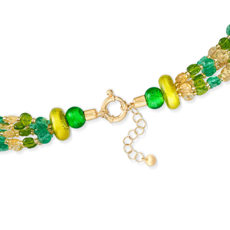 Italian Murano Glass Bead Torsade Necklace in 18kt Gold Over Sterling image number 2
