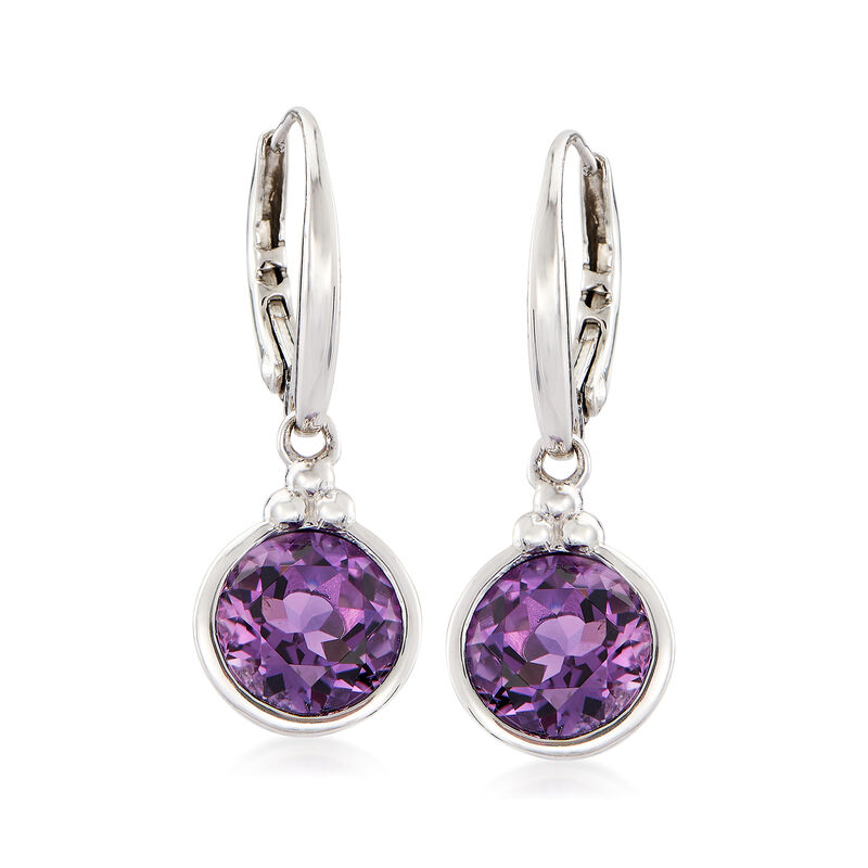 3.30 ct. t.w. Amethyst Drop Earrings in Sterling Silver image number 0