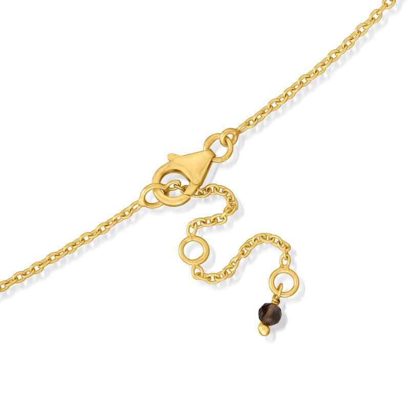 Moonstone, 5mm Cultured Pearl and 8.60 ct. t.w. Multi-Quartz Multi-Drop Necklace in 18kt Gold Over Sterling. 18&quot; image number 2