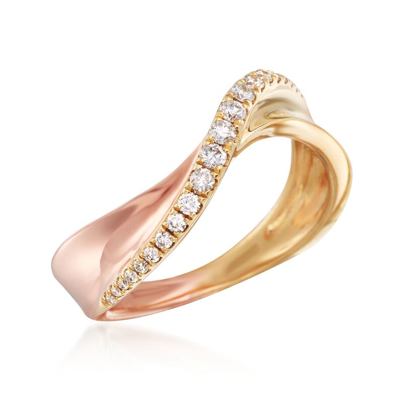 .23 ct. t.w. Diamond Curve Ring in 18kt Two-Tone Gold. Size 7 image number 3
