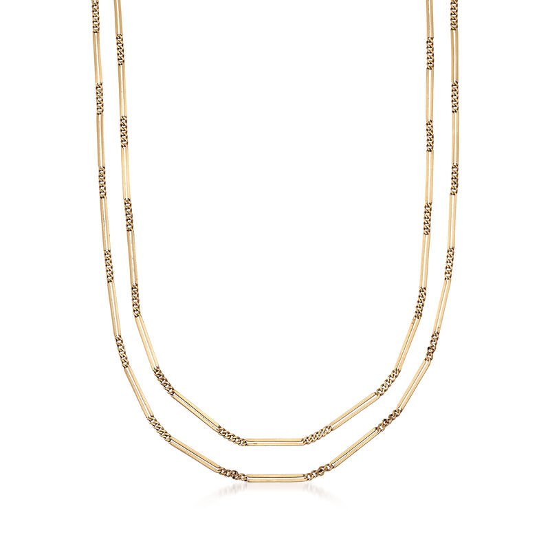 C. 1940 Vintage 14kt Yellow Gold Bar Chain image number 0