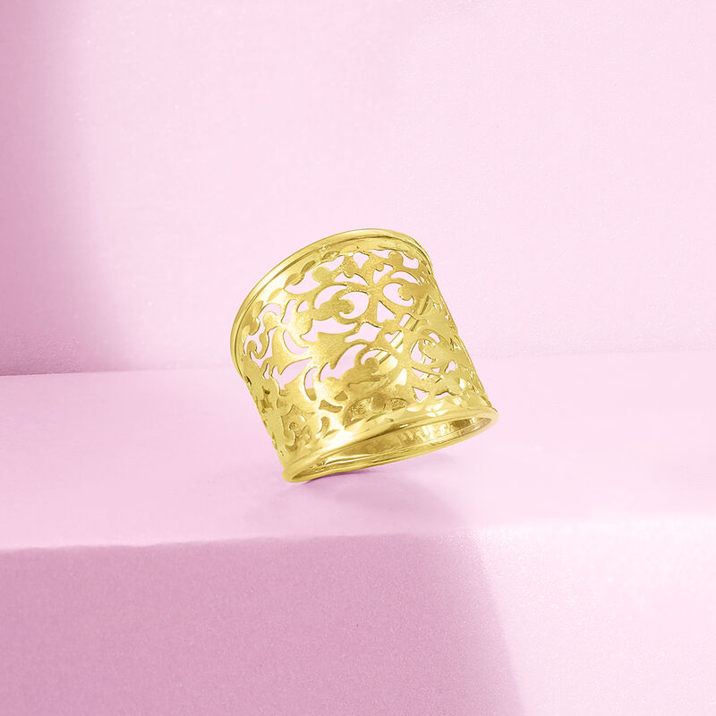 Italian 14kt Yellow Gold Filigree Ring image number 3