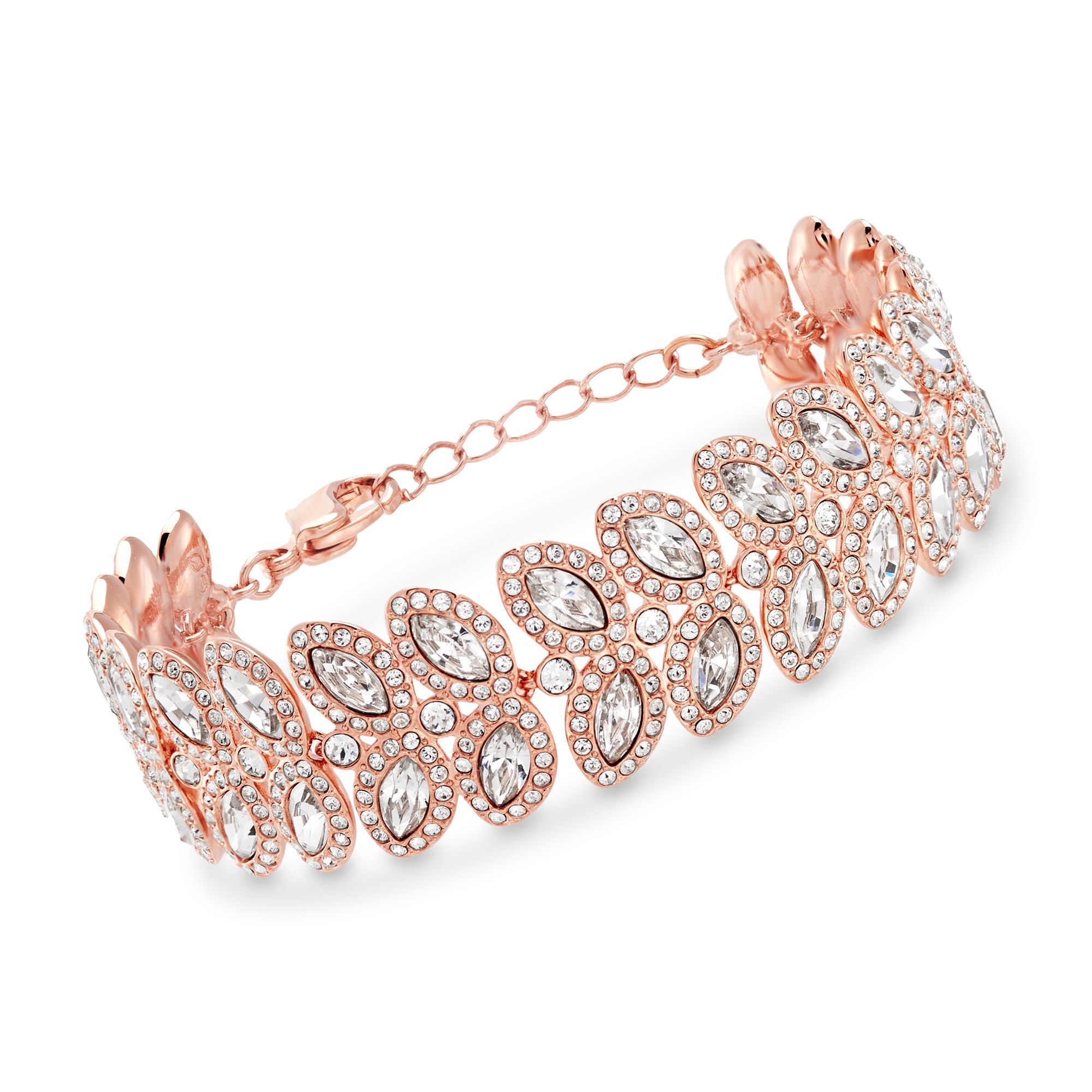 スワロフスキー　ブレスレット　Baron ローズゴールド　正規品　極美品　箱付 Baron bracelet, Leaf, White, Rose gold-tone plated | Swarovski