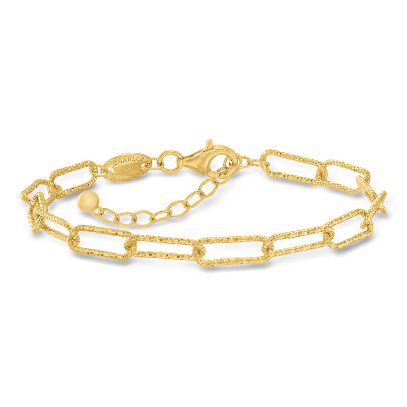 Charles Garnier 18kt Gold Over Sterling Paper Clip Link Bracelet. 7" image number 0