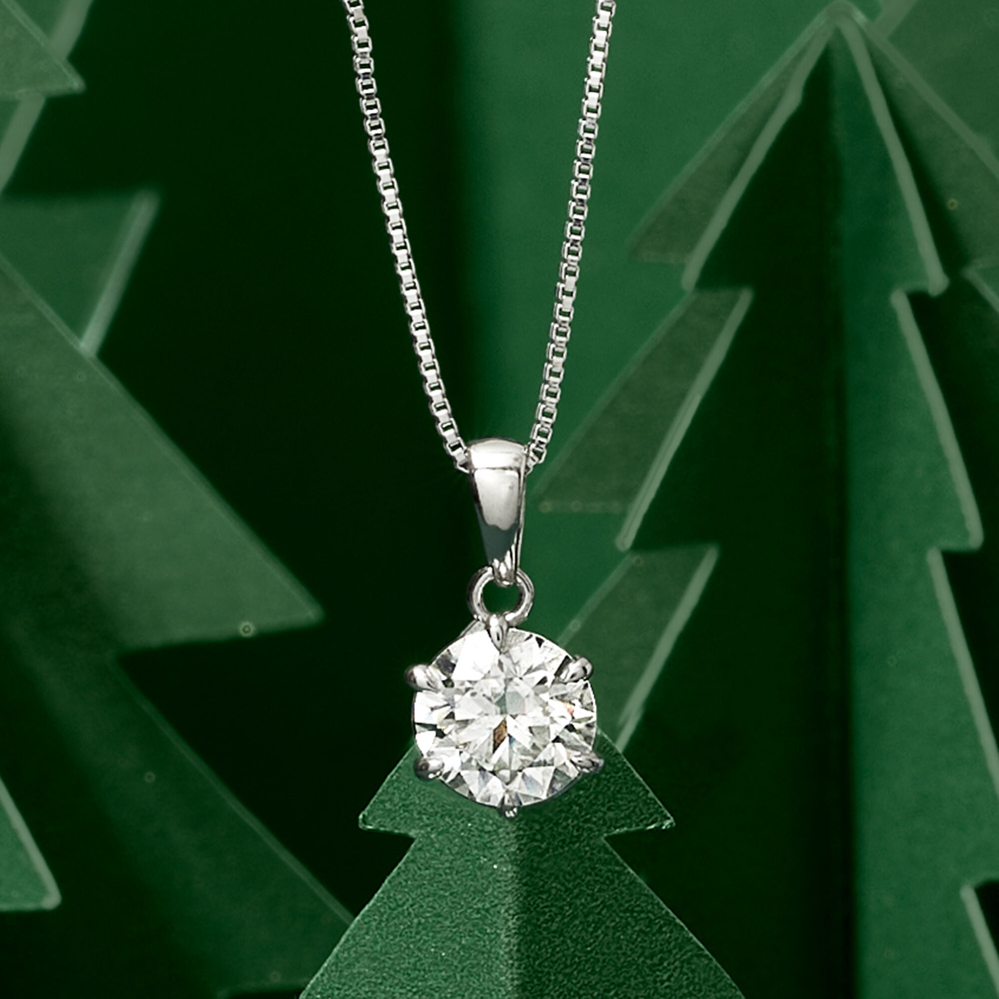 1.00 Carat Moissanite Solitaire Necklace in Sterling Silver