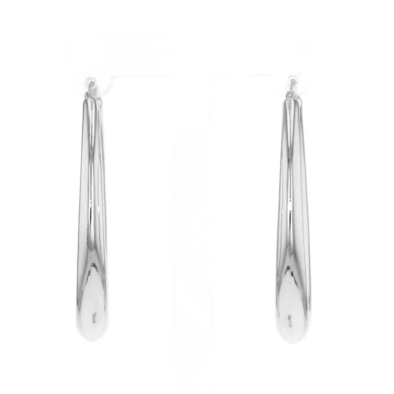 Sterling Silver Large Oval Hoop Earrings. 1 7/8&quot; image number 2