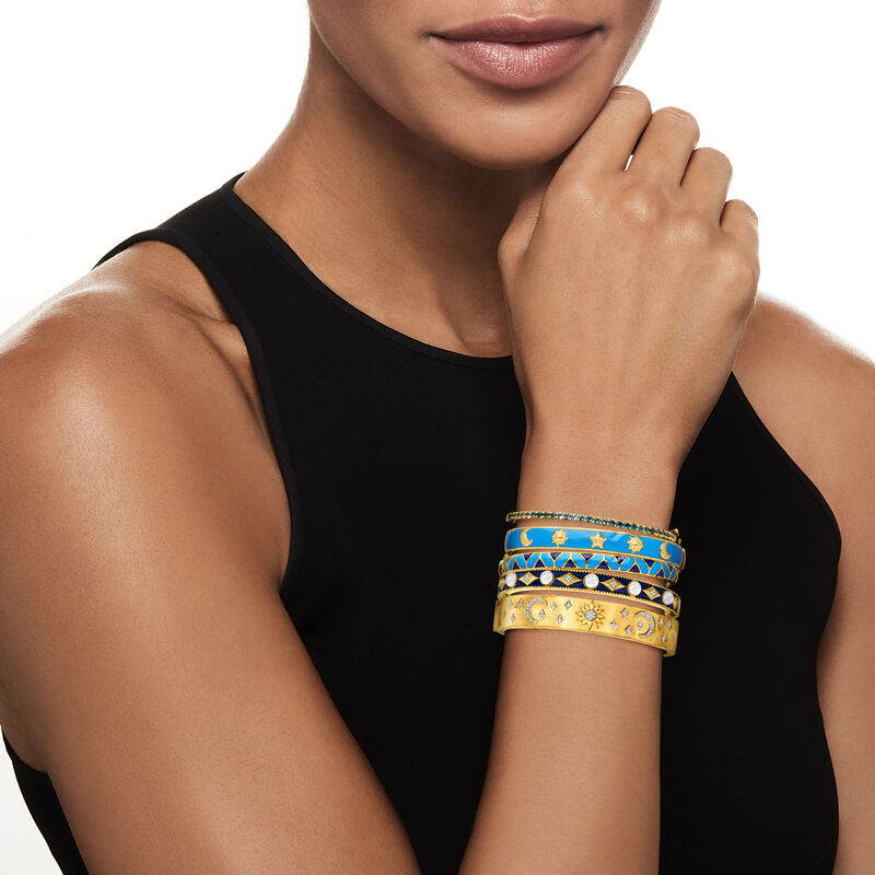 &quot;Celestial Stack&quot; Set of Five Bangle Bracelets in 18kt Gold Over Sterling image number 1