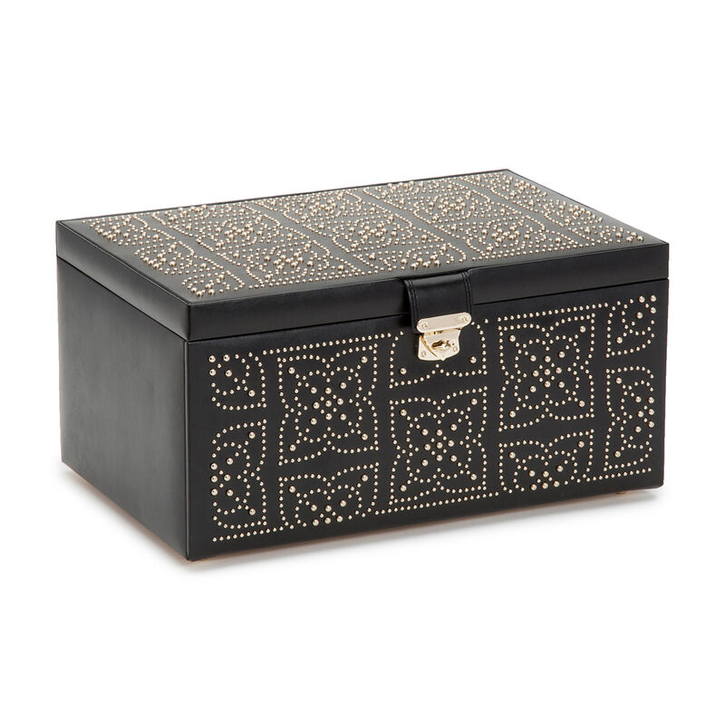Wolf &quot;Marrakesh&quot; Black Leather Large Jewelry Box image number 2