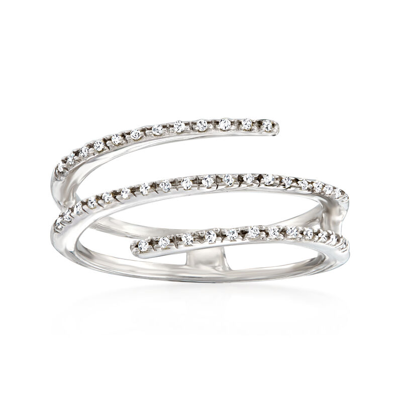 .10 ct. t.w. Diamond Bypass Ring in Sterling Silver. Size 5 image number 0
