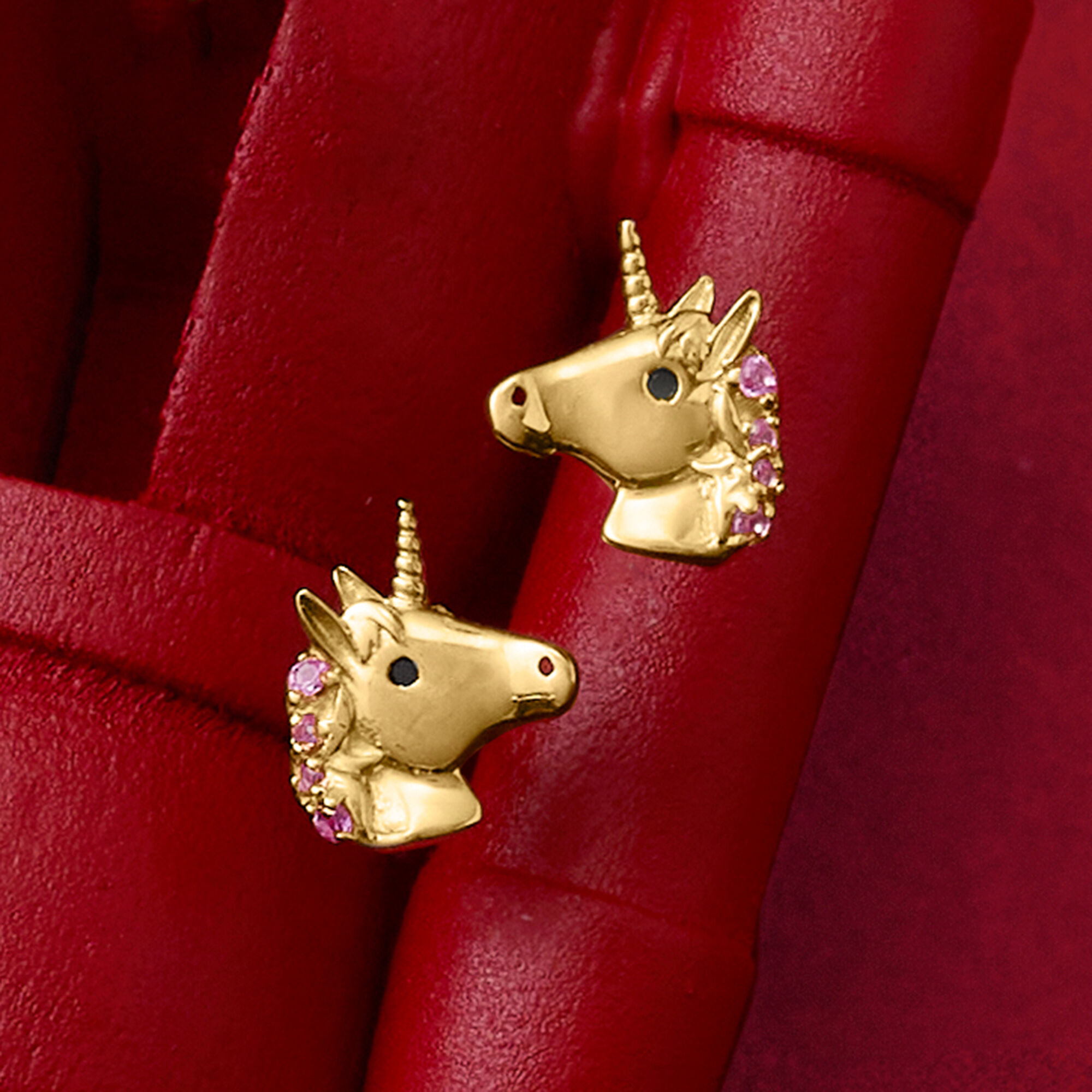 Real gold unicorn earrings hotsell