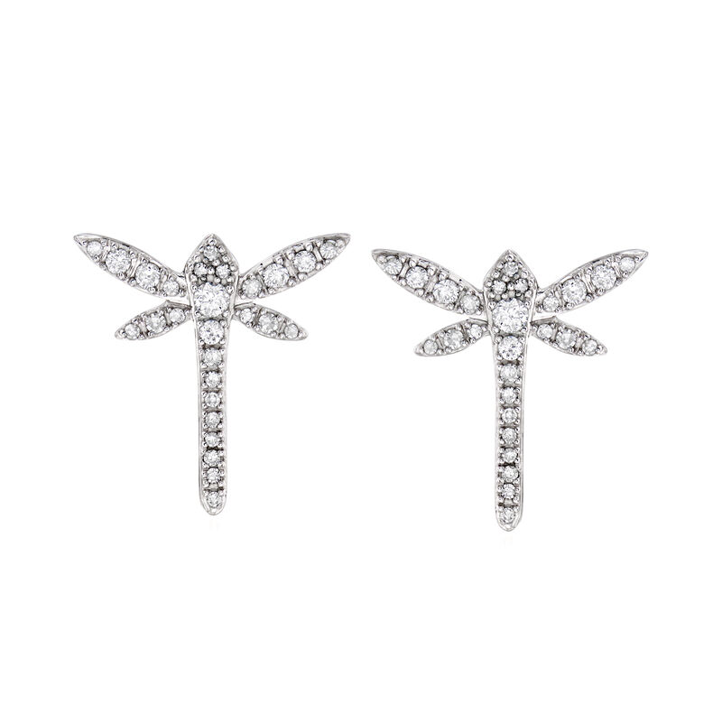 .25 ct. t.w. Diamond Dragonfly Earrings in 14kt White Gold image number 0